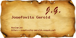 Josefovits Gerold névjegykártya